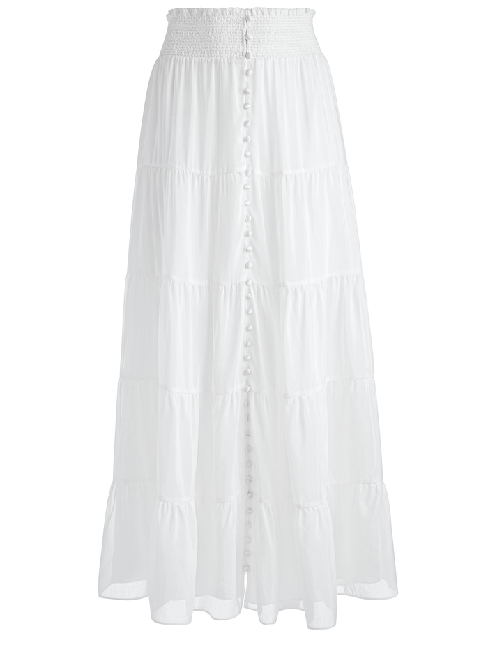 AISHA BUTTON FRONT MAXI SKIRT - OFF WHITE image 5 - Alice And Olivia