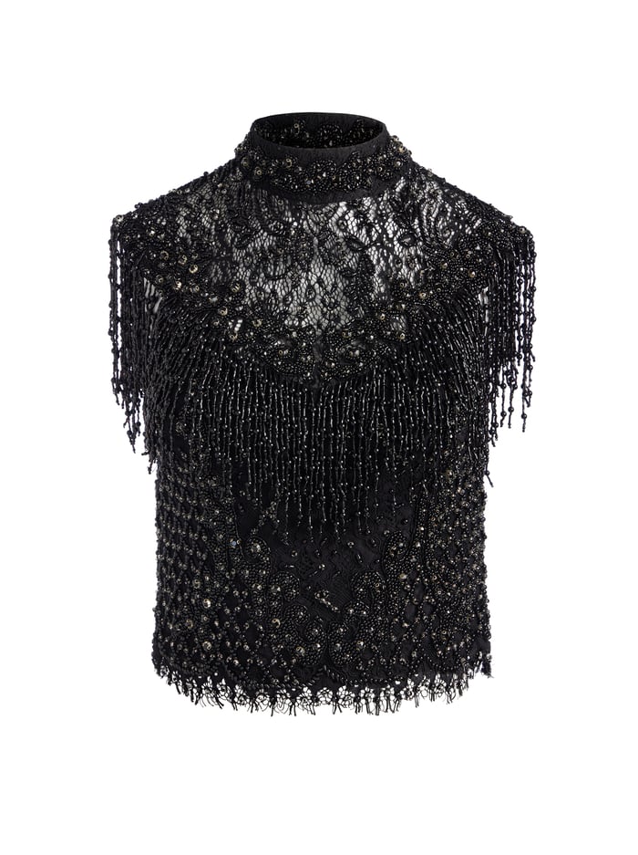 PRIA EMBELLISHED TOP - BLACK image 5 - Alice And Olivia