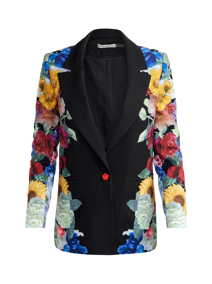 DENNY BOYFRIEND BLAZER - GARDEN BRUNCH BLACK image 6 - Alice And Olivia
