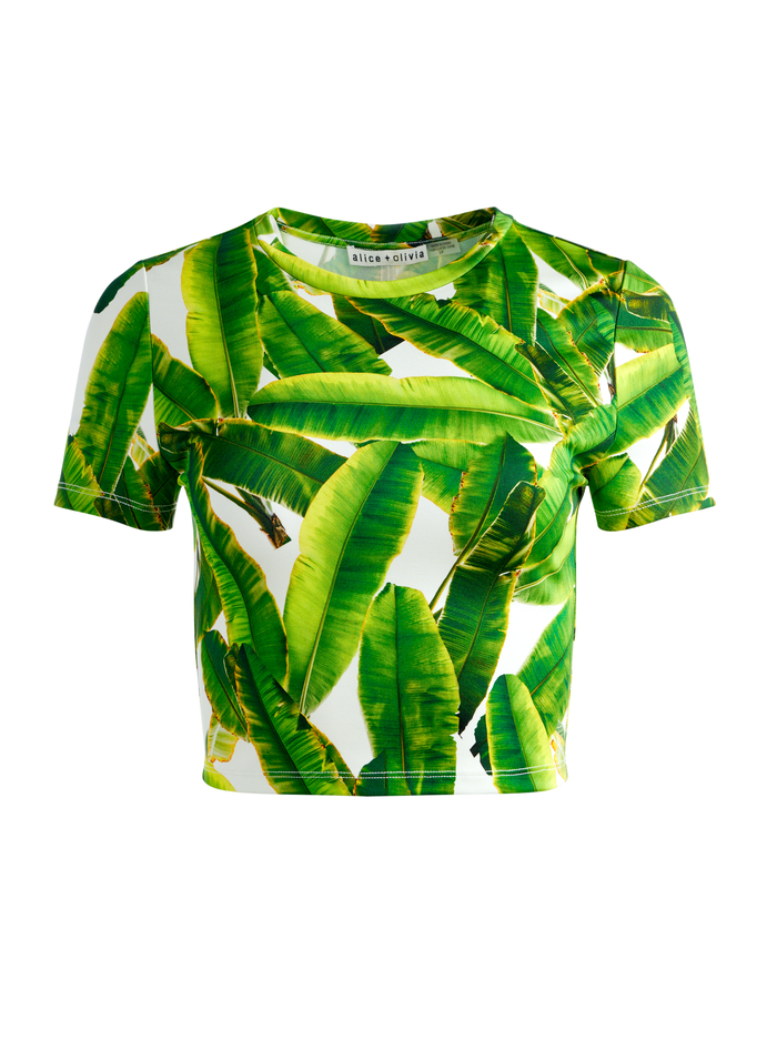 CINDY PICKLEBALL CROPPED TEE - SUN PALM OFF WHITE image 5 - Alice And Olivia