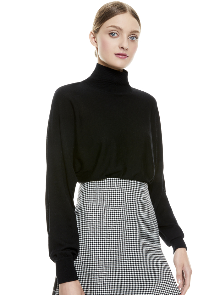 DIA CROPPED SWEATER - BLACK image 1 - Alice And Olivia