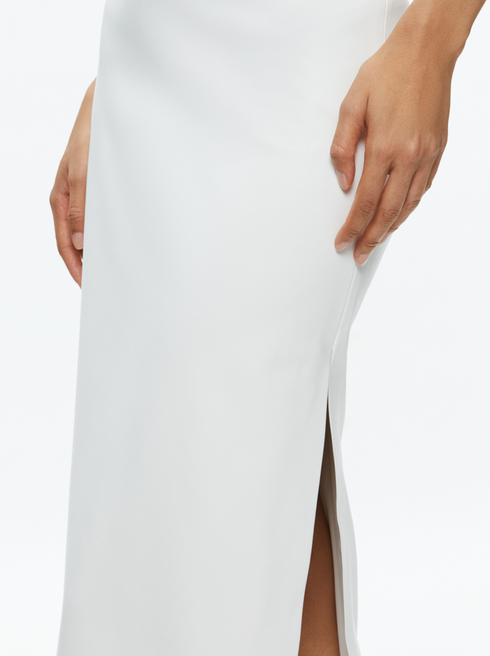 MAEVE VEGAN MIDI SKIRT - OFF WHITE image 3 - Alice And Olivia