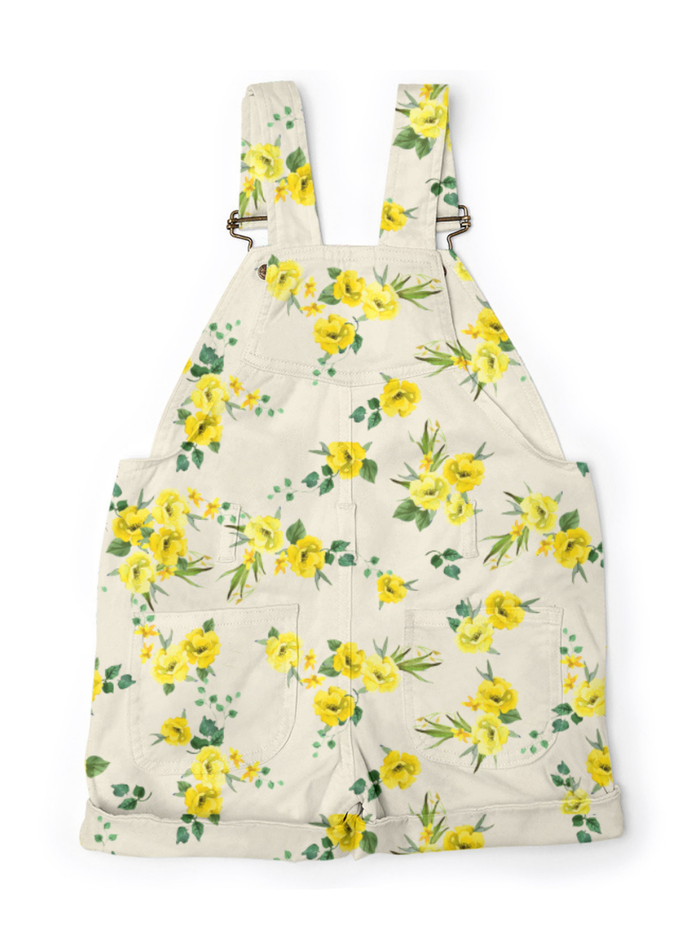 A+O x DOTTY DUNGAREES OVERALL SHORTS - DRIFTING BY FLORAL image 6 - Alice And Olivia