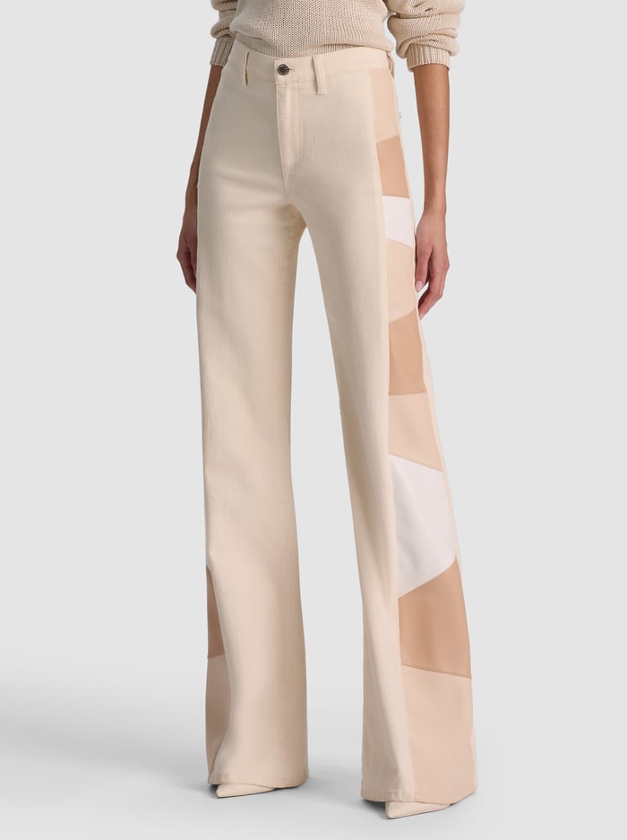 BEAUTIFUL VEGAN PATCHWORK JEAN - OFF WHITE/MULTI - ALICE + OLIVIA