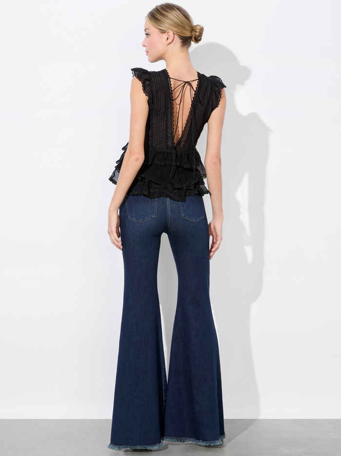 BLANCHE RUFFLED TOP - BLACK image 2 - Alice And Olivia