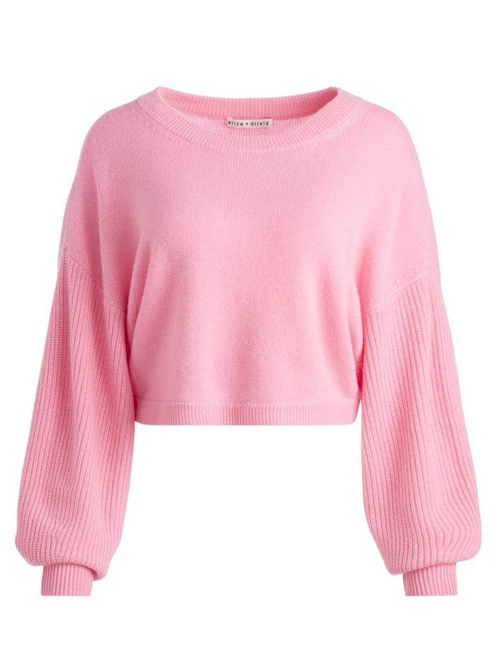 POSEY CREWNECK SWEATER - CHERRY BLOSSOM image 5 - Alice And Olivia