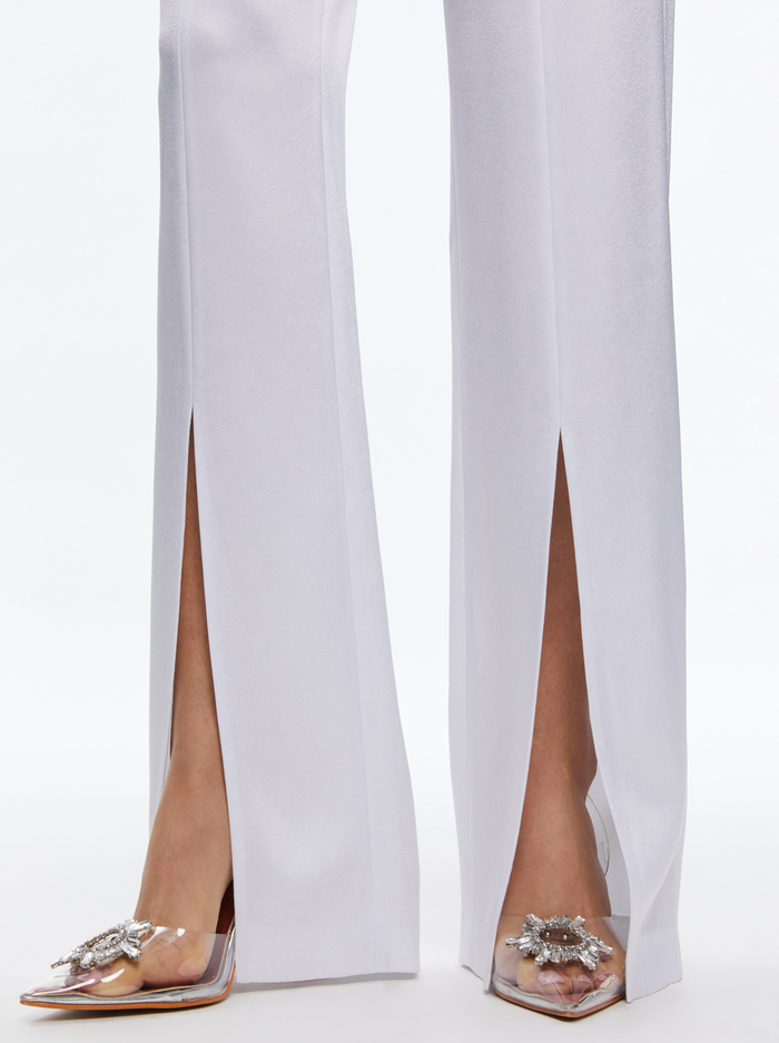 JODY HIGH WAISTED FRONT SLIT PANT - WHITE image 3 - Alice And Olivia