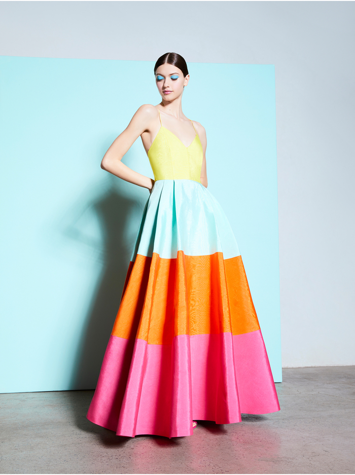 LAVELLE COLOR BLOCK MAXI GOWN - MULTI image 7 - Alice And Olivia