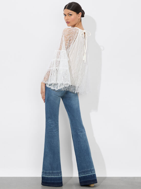 OFF WHITE-DELIA RUFFLED TUNIC TOP