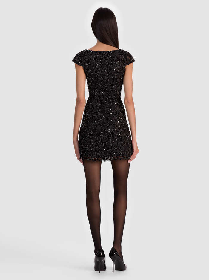 EVE EMBELLISHED LACE MINI DRESS - BLACK image 2 - Alice And Olivia