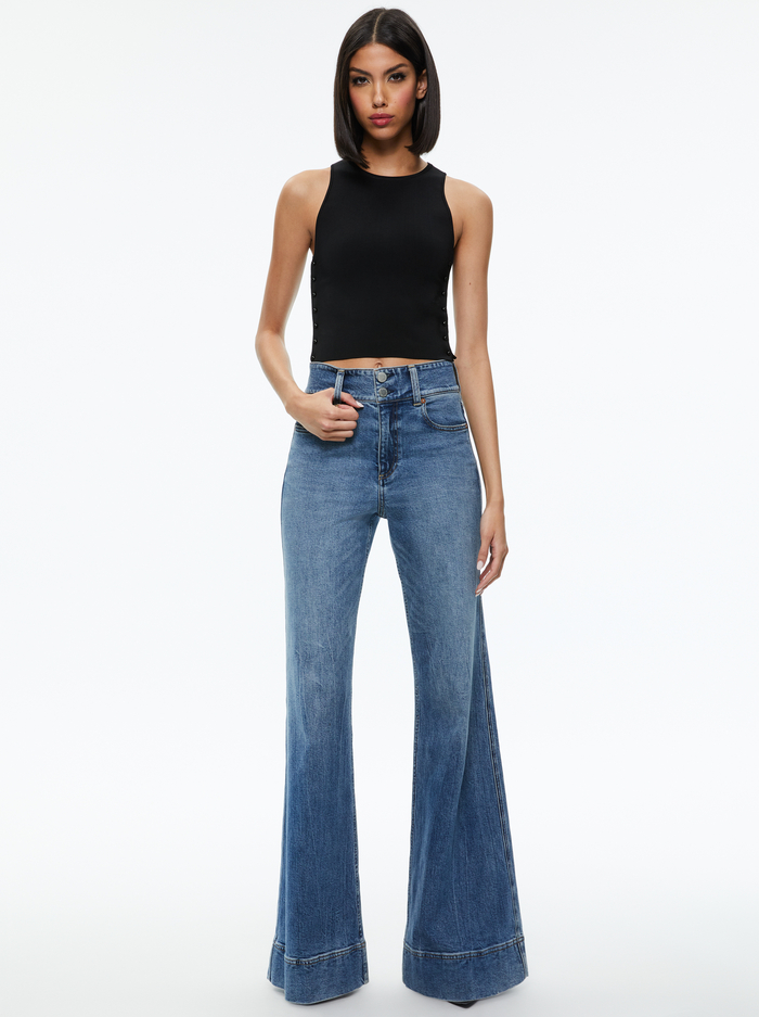 SOLEIL OPEN SIDE TANK - BLACK image 2 - Alice And Olivia