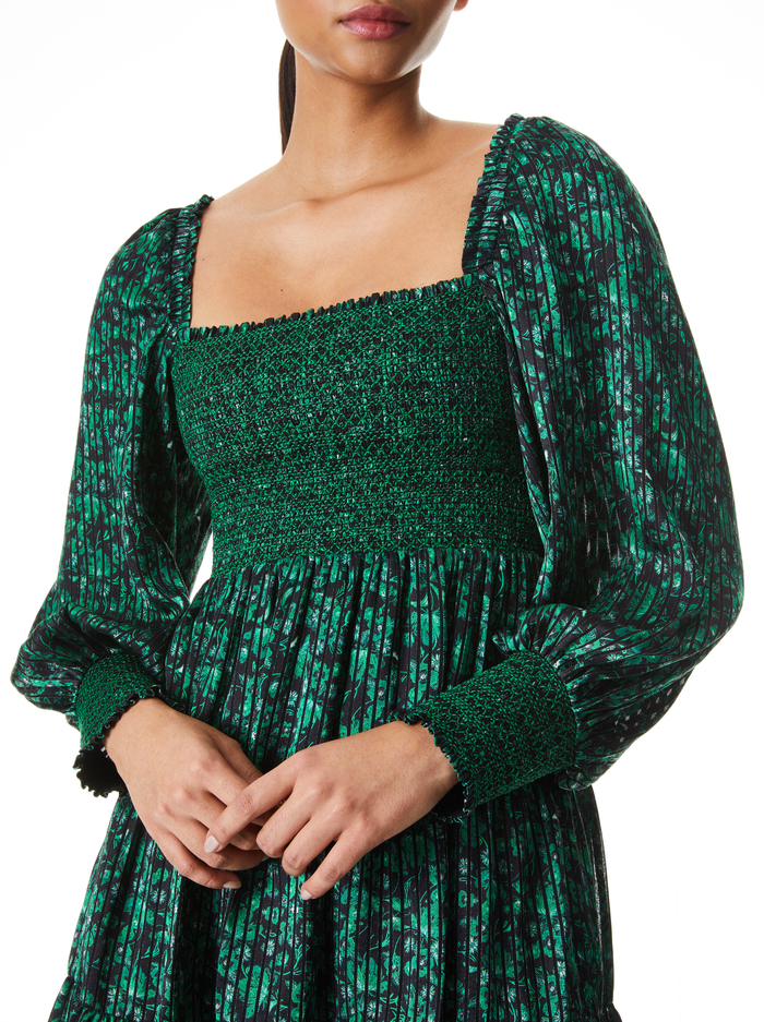 ROWEN TIERED MINI DRESS - MAKING PLANS DARK EMERALD image 3 - Alice And Olivia