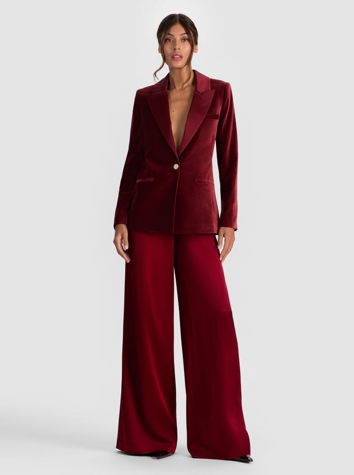 SILAS VELVET BLAZER - OXBLOOD image 1 - Alice And Olivia