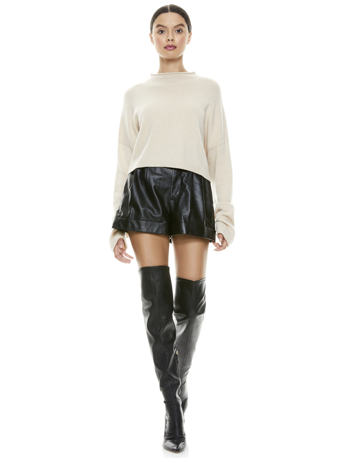 CAMERON CROPPED SWEATER - SEPIA image 4 - ALICE + OLIVIA