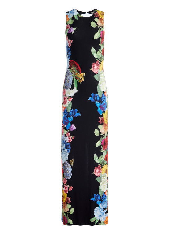 GARDEN BRUNCH BLACK-DELORA OPEN BACK MAXI DRESS