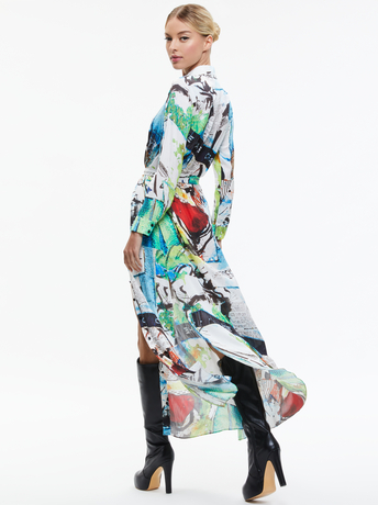 CONFIDENTIAL-A+O X BASQUIAT CHASSIDY MAXI SHIRT DRESS