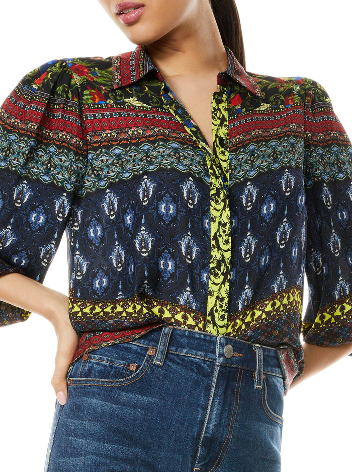 WILLA BLOUSON SLEEVE TOP - CHELSEA PALACE image 3 - ALICE + OLIVIA