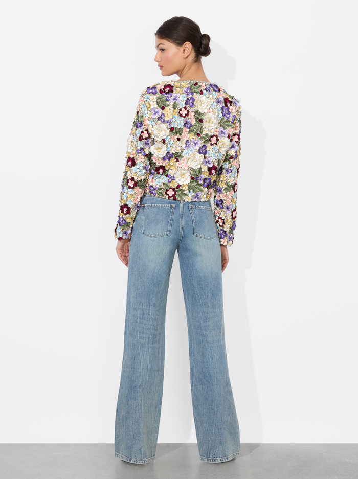 KIDMAN EMBELLISHED TWEED JACKET - CHAMPAGNE/MULTI image 2 - Alice And Olivia