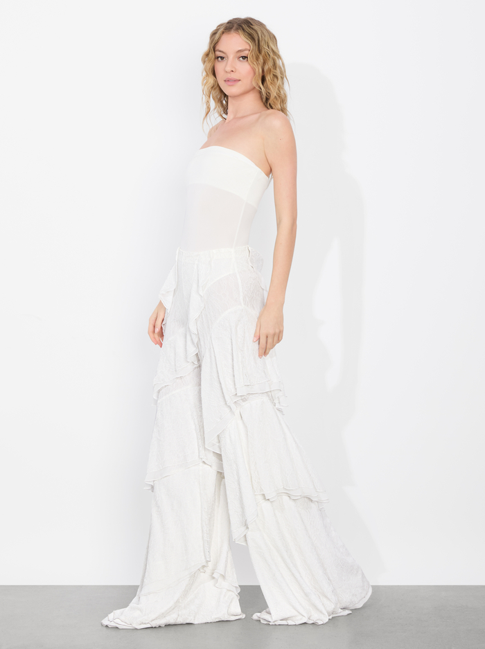 LOTUS LACE RUFFLE PANT - OFF WHITE image 4 - Alice And Olivia