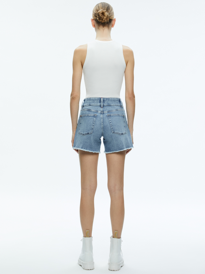 HAN HIGH RISE WIDE WAISTBAND SHORT - ROCKSTAR BLUE image 3 - Alice And Olivia