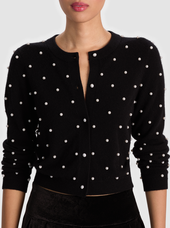 DOLLIE EMBELLISHED CARDIGAN - BLACK image 3 - Alice And Olivia