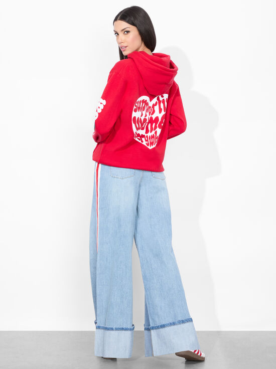 BRIGHT RUBY-WE HEART LA HOODIE