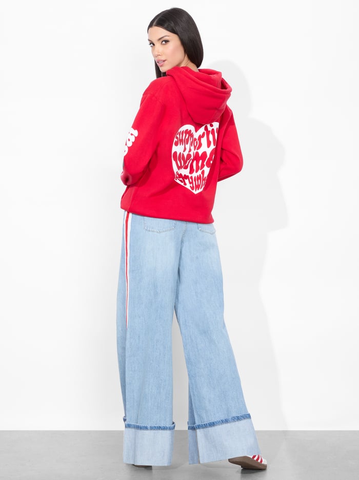 WE HEART LA HOODIE - BRIGHT RUBY image 2 - Alice And Olivia