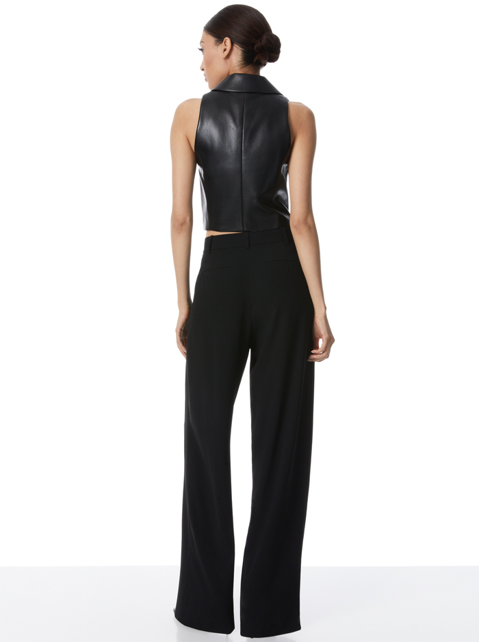 MERI CROPPED DOUBLE BREASTED BLAZER TOP - BLACK image 1 - Alice And Olivia