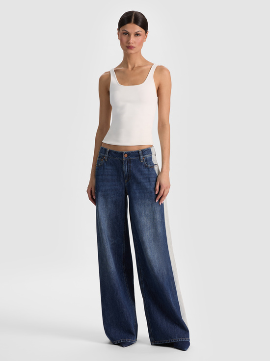 DANICA DARK INDIGO-STU SIDE STRIPE JEAN