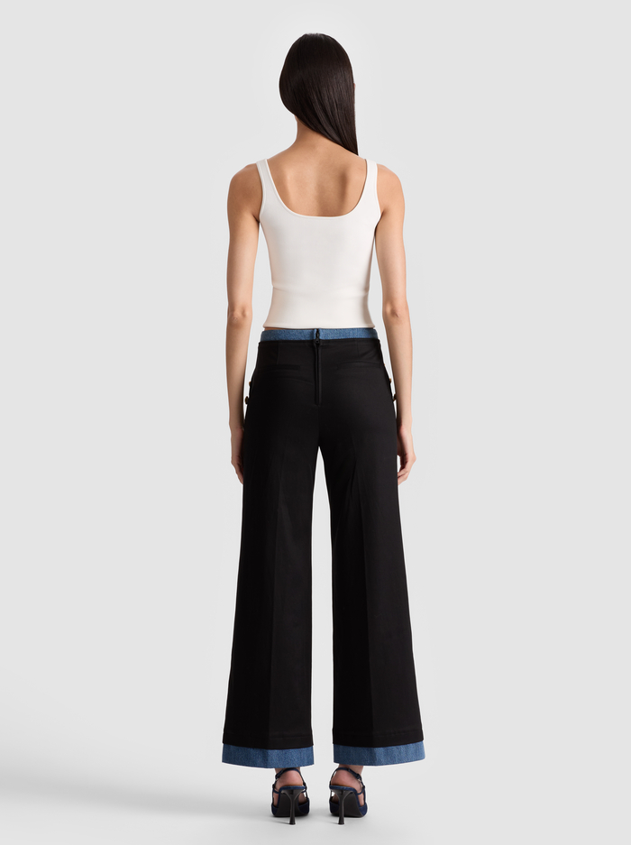 NARIN CROPPED PANT - BLACK/LIANA BLUE image 2 - Alice And Olivia