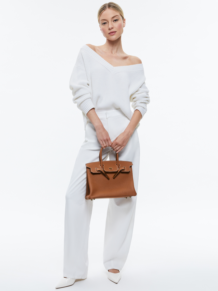 ALITA RELAXED V NECK PULLOVER - SOFT WHITE image 4 - Alice And Olivia