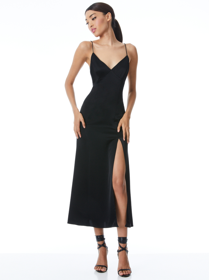 JULIETTA MIDI SLIP DRESS - BLACK image 4 - Alice And Olivia
