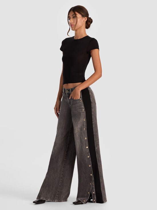 GEORGIA VINTAGE BLACK-AMAZING SNAP JEAN