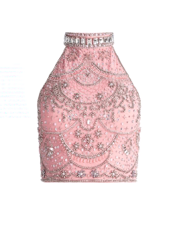 GATZ EMBELLISHED TOP - ROSE/MULTI image 5 - Alice And Olivia