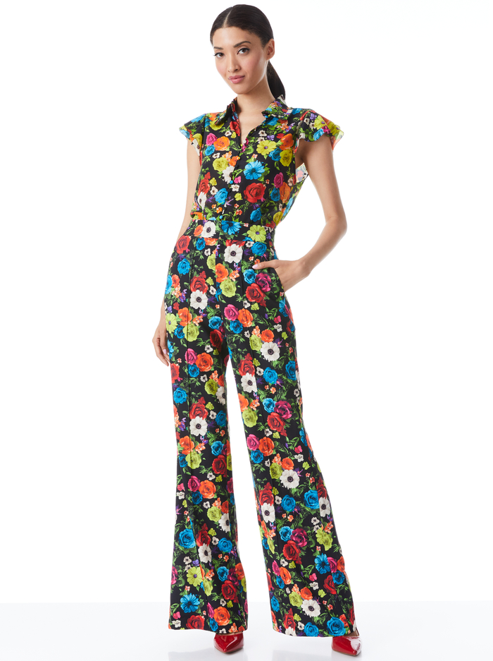 DYLAN HIGH WAISTED WIDE LEG PANT - FLOWER GARDEN LG image 2 - Alice And Olivia