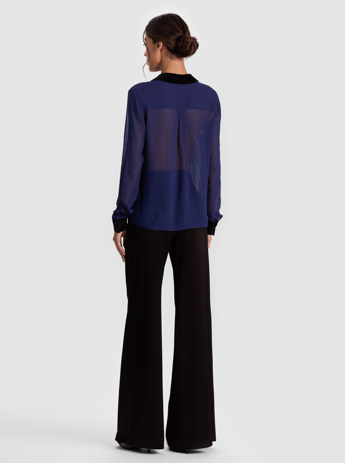 WILLA COMBO BLOUSE - MIDNIGHT BLUE/BLACK image 2 - Alice And Olivia