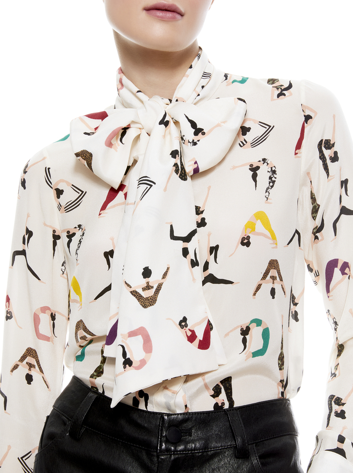 JEANNIE BOW COLLAR BLOUSE - YOGA STACE image 3 - ALICE + OLIVIA