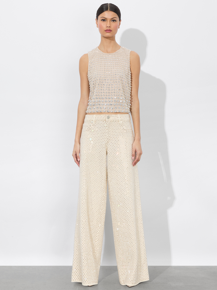 AMAL EMBELLISHED TANK - CHAMPAGNE/CRYSTAL image 1 - Alice And Olivia