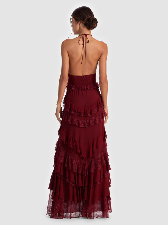 OXBLOOD-LIANA MAXI DRESS