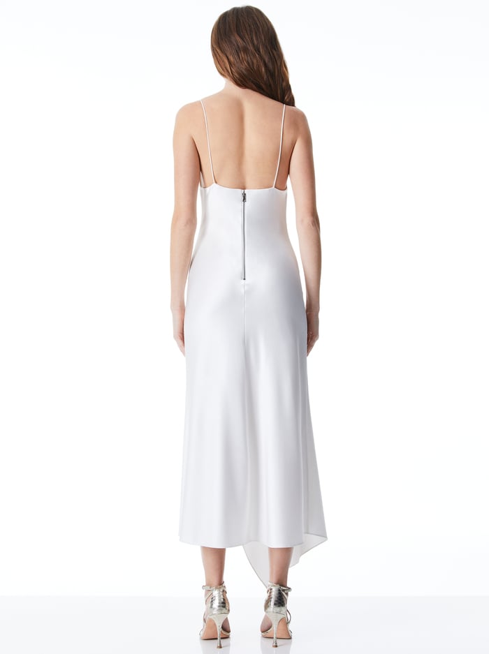 HARMONY DRAPEY SLIP MIDI DRESS - OFF WHITE image 1 - Alice And Olivia