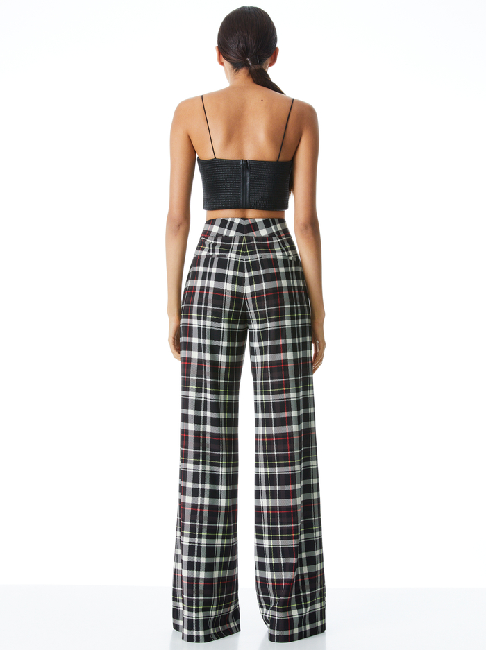 DYLAN PLAID WIDE LEG PANT - FREEDOM PLAID BLACK image 1 - Alice And Olivia