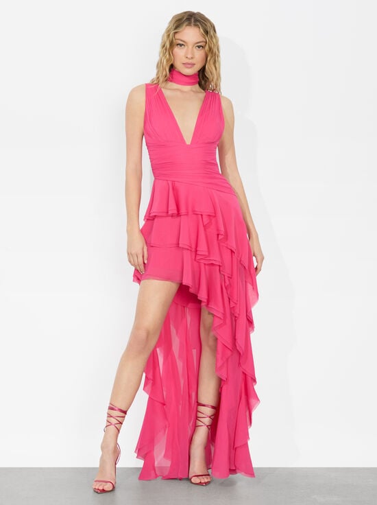 RASPBERRY-HOLLY MAXI DRESS
