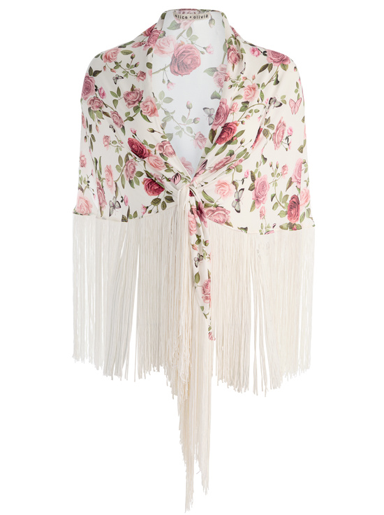 GARDEN GOSSIP OFF WHITE-MESHA SHAWL