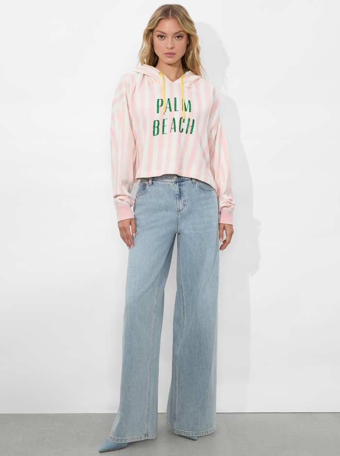 SUNNY CROPPED HOODIE - SHELL PINK MULTI image 1 - Alice And Olivia