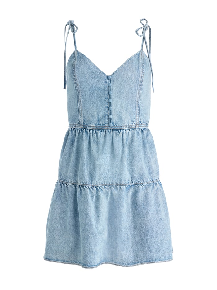 SHANTI DENIM MINI DRESS - AMELIA BLUE image 5 - Alice And Olivia