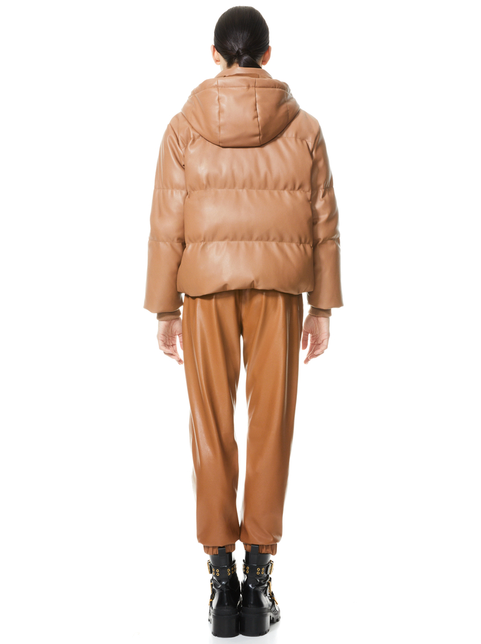 ROBINSON VEGAN LEATHER PUFFER - CAMEL image 1 - Alice And Olivia