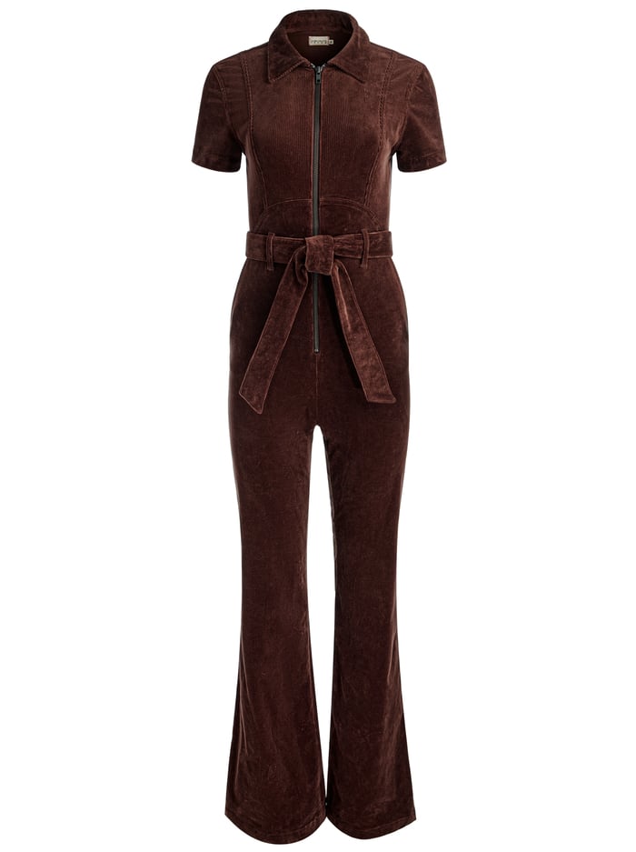 GORGEOUS CORDUROY JUMPSUIT - DARK CHOCOLATE image 5 - Alice And Olivia