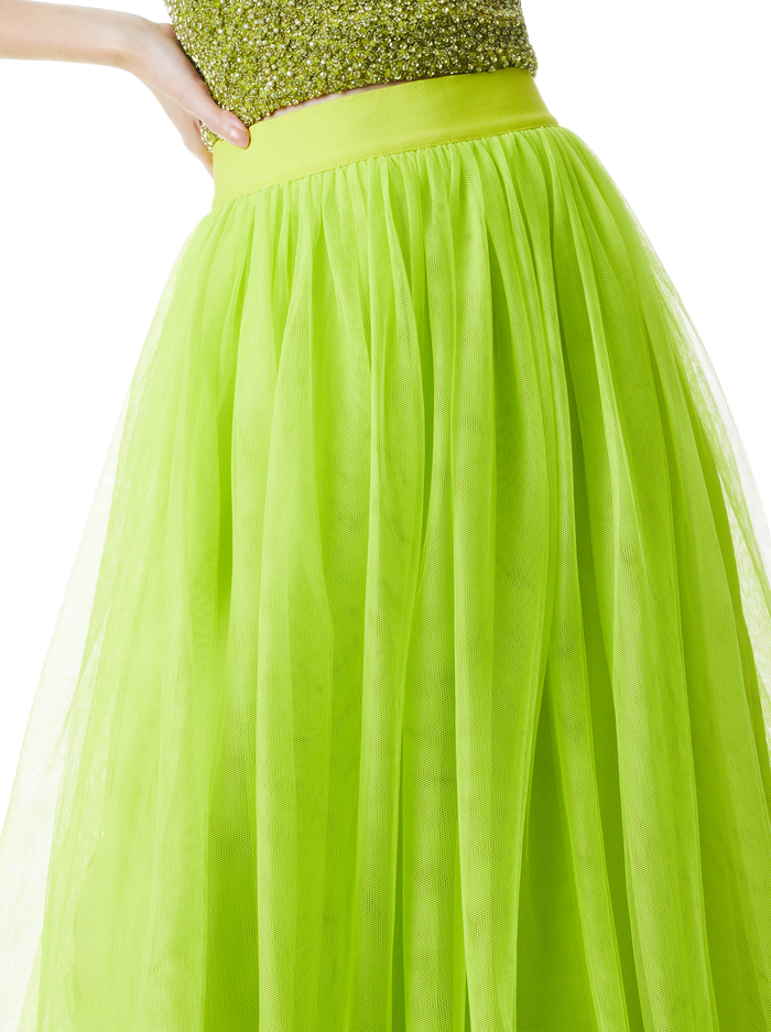 CATRINA MAXI GOWN SKIRT - LIME PUNCH image 3 - Alice And Olivia