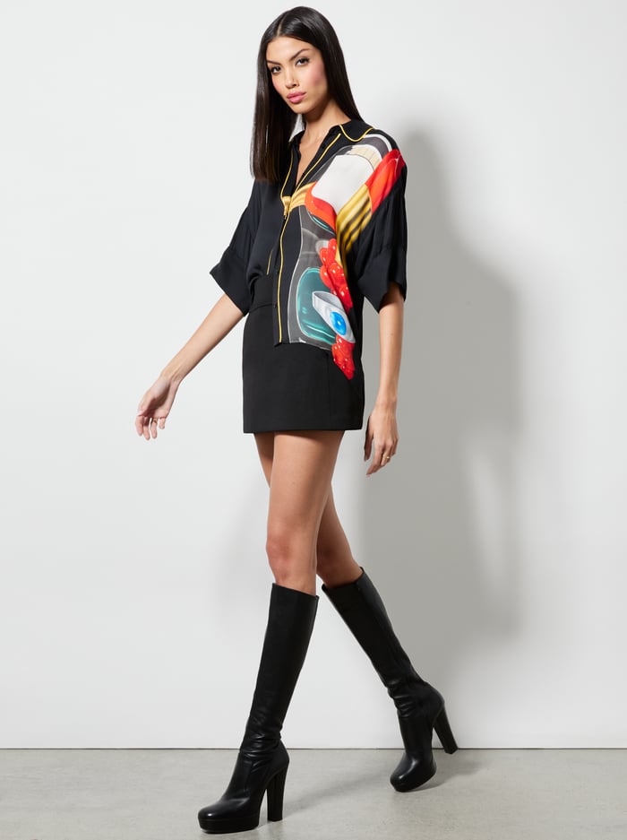 A+O X TOM WESSELMANN EDYTH HIGH LOW BUTTON DOWN - STILL LIFE image 4 - Alice And Olivia