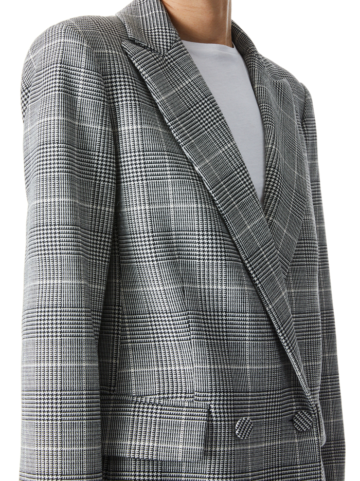 ARIAS LINEN BLAZER - BLACK/OFF WHITE image 3 - Alice And Olivia